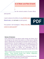 Mineral Content of Water and Plant Growth