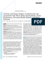 Calcium and Dairy Intakes of Adolescents Are Associated With Their Home Environment, Taste Preferences, Personal Health Beliefs, and Meal Patterns