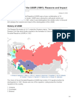 Disintegration of USSR 1991 Reasons and Impact