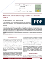 A Literature Review On Personality, Creativity and Innovative Behavior