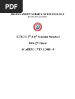 B.Tech 7th & 8th Sem Structure & Syllabus, JUT Ranchi