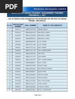 Selection of Design Trainees / Management Trainees (TECHNICAL) - 2021