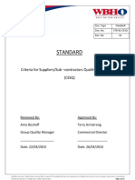 Standard: Criteria For Suppliers/Sub - Contractors Quality Management (CSSQ)