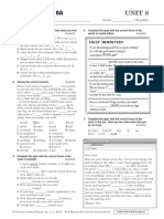 Language Test 8A: Unit 8