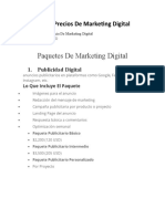 Paquetes y Precios de Marketing Digital