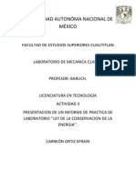 Practica Numero 4 ''Ley de La Conservacion de La Energia''