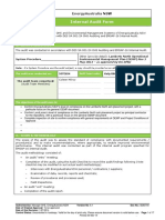 Internal Audit Form Sample