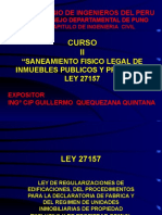 Curso Saneamiento II Ley 27157 2010