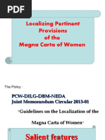 Localizing Pertinent Provisions of The Magna Carta of Women