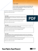 Equality Act 2010 Quiz - Case Studies: Worksheet 31a