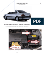 Fuse Box Toyota Avensis 1997-2003