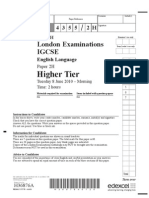 English P2H EDEXCEL MAY 2010