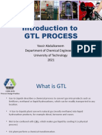 Introduction To GTL Process: Yassir Abdulkareem Department of Chemical Engineering University of Technology 2021