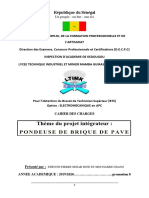 Cahier Des Charges PONDEUSE DE BRIQUE PAVE