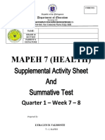 Mapeh 7 (Health) : Supplemental Activity Sheet