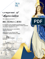 MCB Certificate of Appreciation