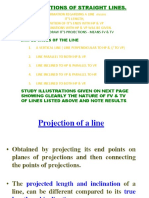 Projections of Straight Lines.: Aim:-To Draw It'S Projections - Means FV & TV