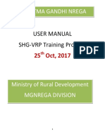 User Manual SHG-VRP Training Program: Mahatma Gandhi Nrega