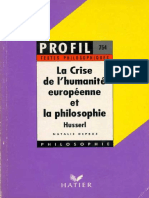 Husserl La Crise de L'humanité Européenne Et La Philosophie