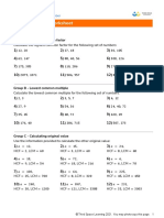 HCF and LCM - Worksheet: Skill Group A - Highest Common Factor