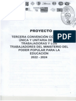 Proyecto de III Convención Colectiva de Trabajo Del Personal Docente, Administrativo y Obrero Del #MPPE2022-204