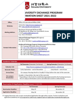 Sogang University Exchange Program INFORMATION SHEET 2021-2022