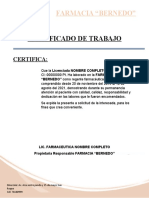 Certificado de Trabajo