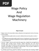 Wage Policy and Wage Regulation Machinery