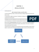 Chapter - 5 Final Accounts: Learning Objectives After Learning This Chapter, You Will Be Able To