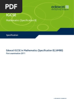 IGCSE2009 Mathematics SpecB (4MB0) Specification