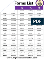 1000 Verb List V1 V2 V3 V4 V5 Form Verb List