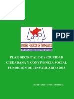 Plan Distrital de Seguridad Ciudadana de Fundicion Tinyahuarco 2013