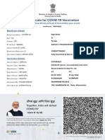 Certificate For COVID-19 Vaccination: Beneficiary Details