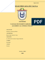 Causas de Inimputabilidad de Acuerdo Al Código Penal