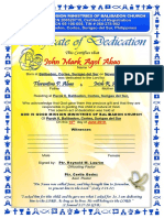 Certificate of Dedication