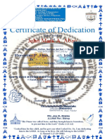 Certificate of Dedication