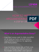 Lsp404 How To Write An Argumentative Essay New