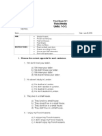 Examen Ingles III Medio