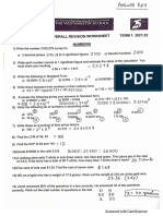 Answer Key - Year 9 - Overall Revision Worksheet - Term 1 2021-22