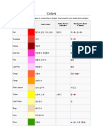 Colors: Color Exampl e Color Words Native Korean Adjectives Sino-Korean Roots (Chinese)