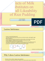 Effects of Milk Substitutes On Overall Likeability of Rice Pudding Revised