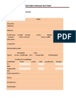 Western Aphasia Battery: Datos Del Paciente