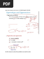 Eigen Values and Eigen Vector Class Note