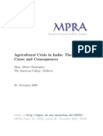 Agricultural Crisis in India: The Root Cause and Consequences