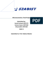 Microeconomics: Final Project Submitted By: Ismail Arshad-1947172 Usman Awan-1947184 Ehsanullah-1947169 BSAF-2