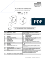 Manual Use and Maintenance: Silenced Screw Rotary Compressor Units