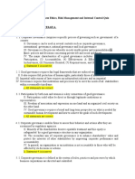 Governance, Business Ethics, Risk Management and Internal Control Quiz 2 Name: Singco, Carl Cesar A. Section: BSA 3A