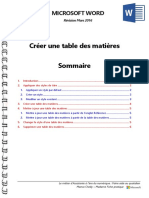 Microsoft Word - Créer Une Table Des Matières