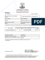 Government of Kerala: Possession Certificate