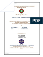 "Cricket Player Statistics Analysis": Visvesvaraya Technological University